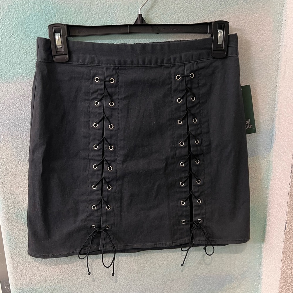NWT Wild Fable Black Tie Mini Skirt